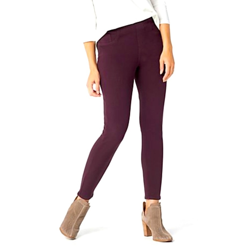 SPANX Solace High Rise Shaping Denim Jegging Jeans Size S Burgundy